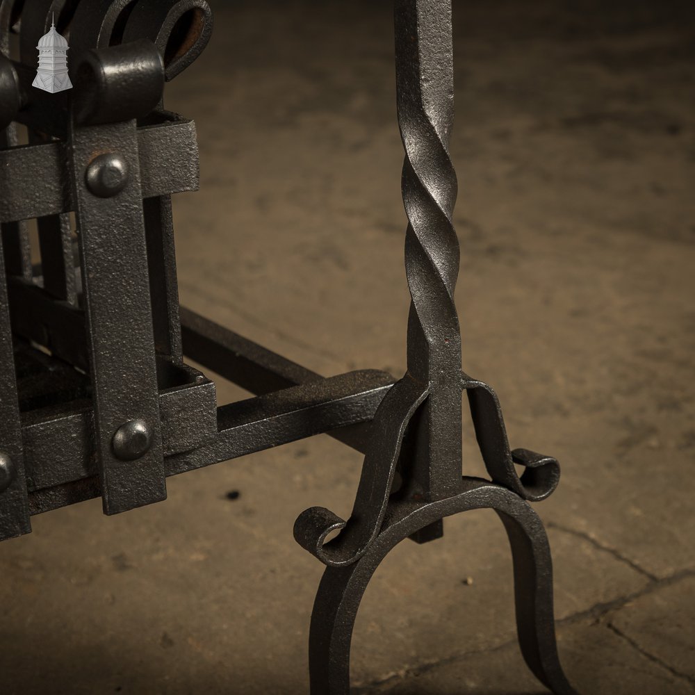 Fire Grate with Andirons, Cast Iron