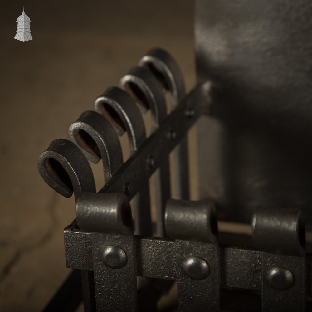 Fire Grate with Andirons, Cast Iron