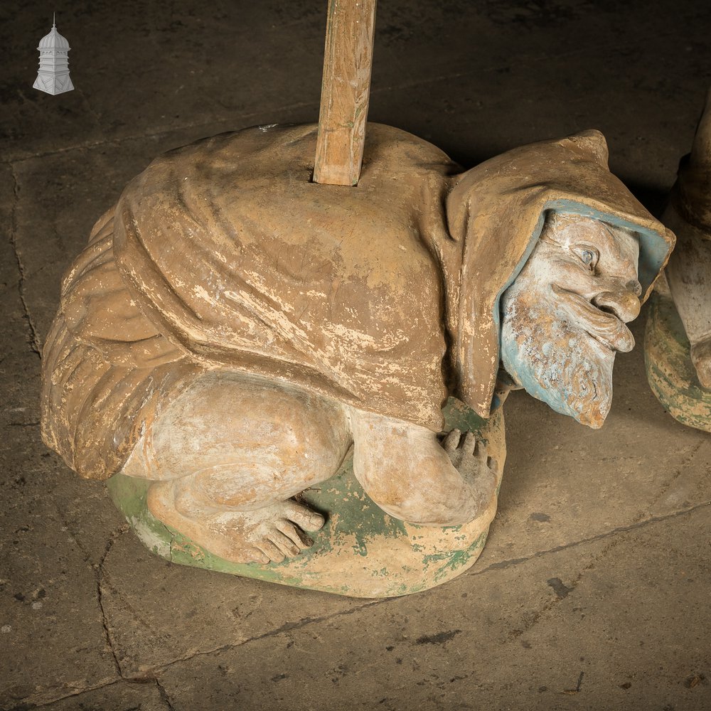 Terracota German Gnomes, 19th C Garden Plinths