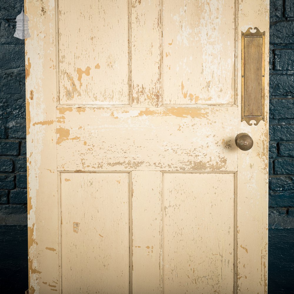 Moulded Panel Door, 4 Panel, Distressed Paint