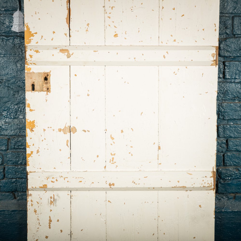 Ledged Cottage Door, Distressed White Paint