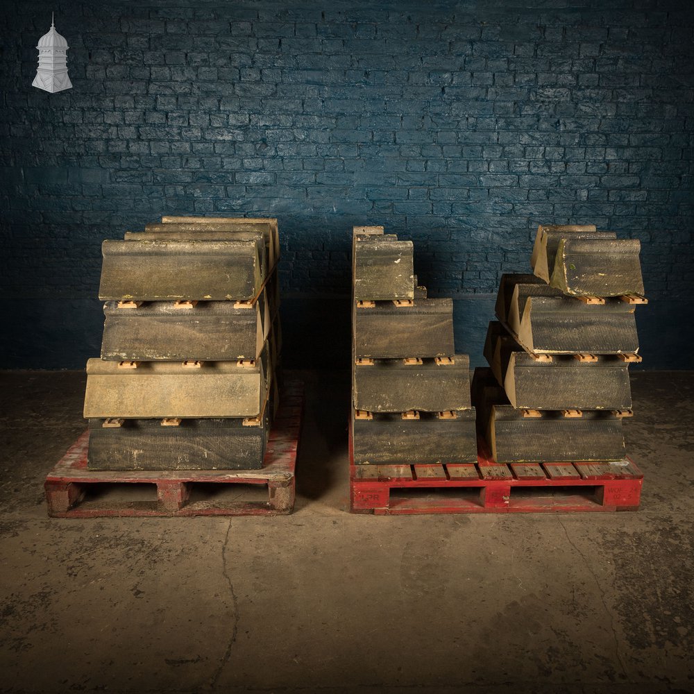 Wave-scroll Coping Bricks, Buff - A Run of 19.5M