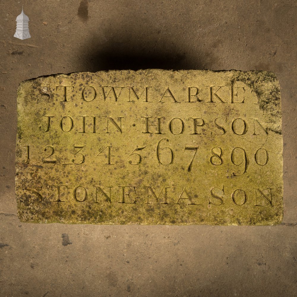 Stonemason’s Sample Stone, John Hopson of Stowmarket