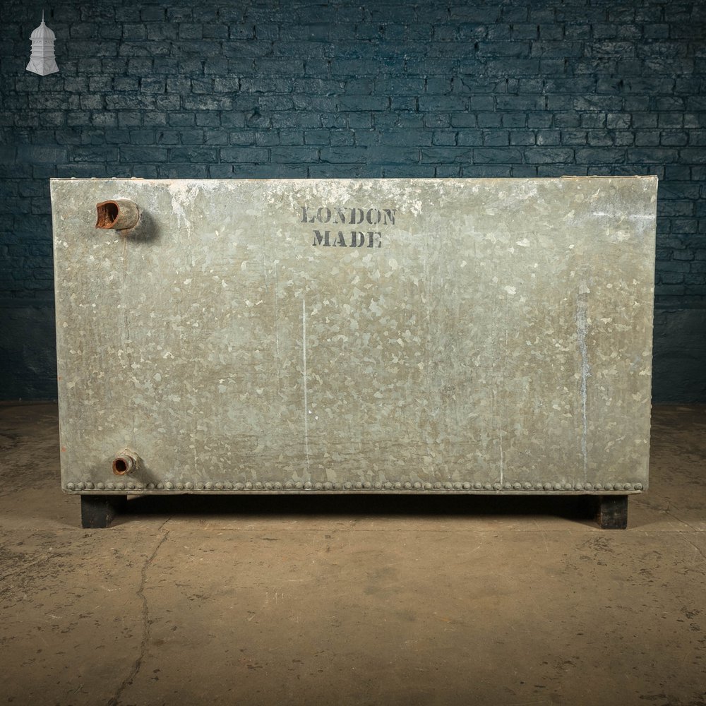 Galvanised Steel Tank with Rivets Marked London Made