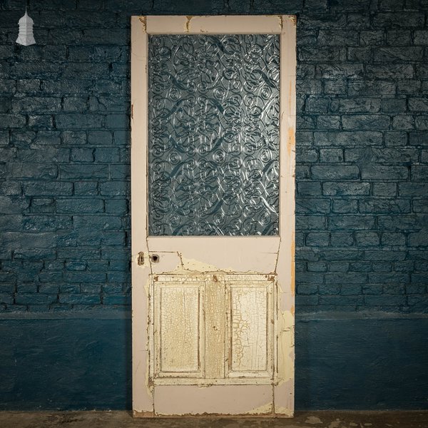 Half Glazed Door, 3 Moulded Panel Textured Glass