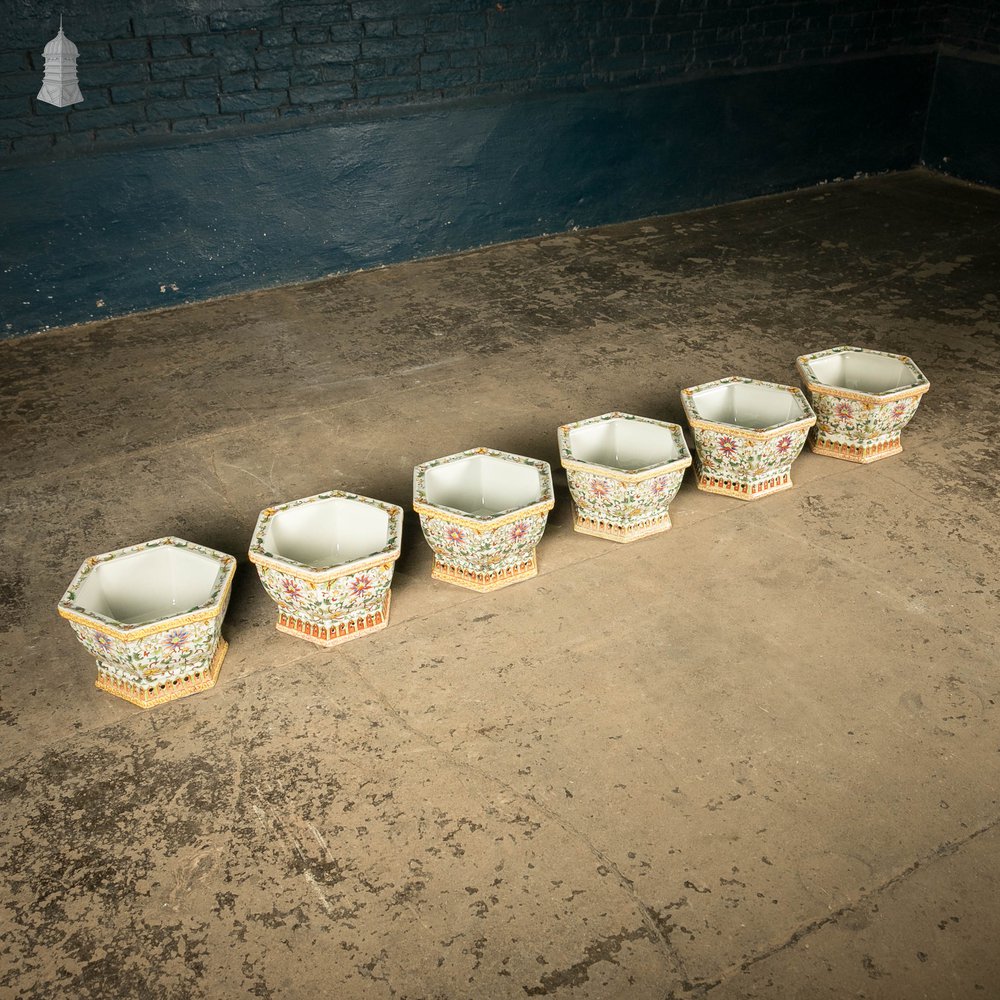 Oriental Hexagonal Bowls, Set of 6, Early 20th C