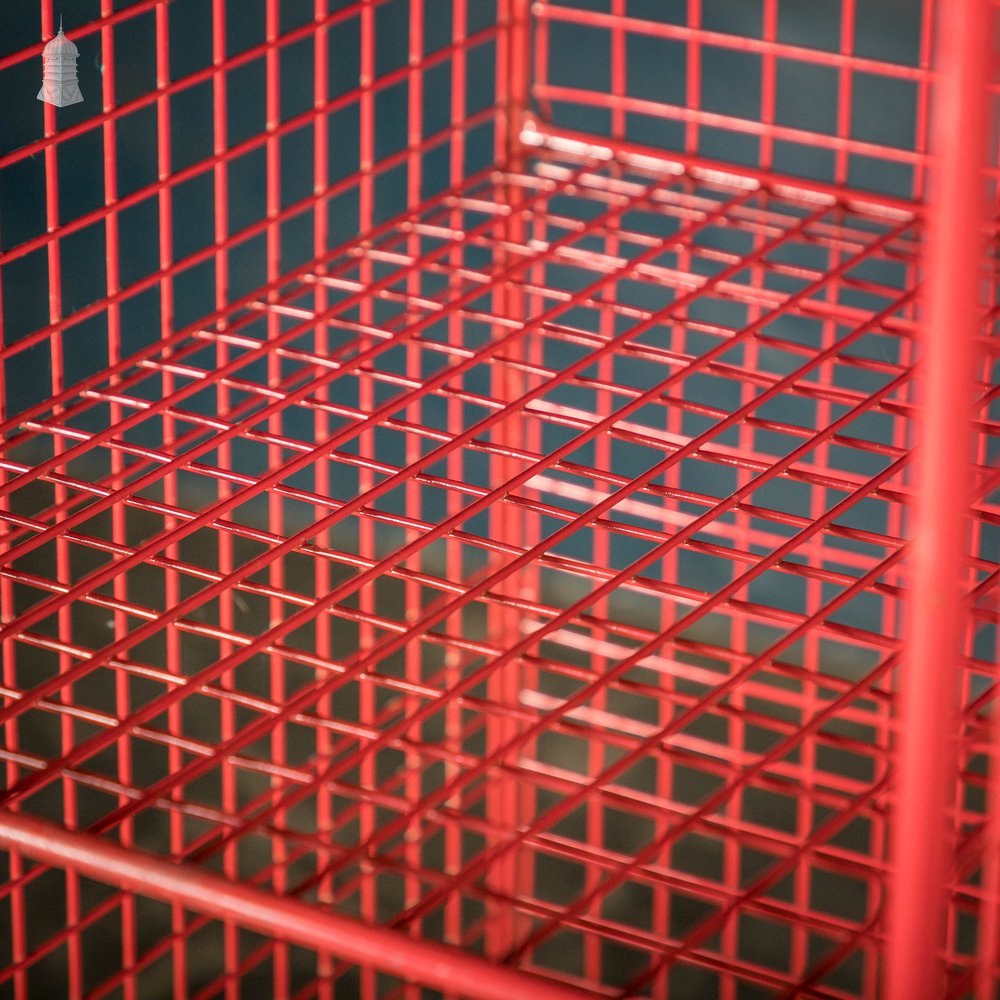Vintage Pigeonholes, Red Wire Mesh Pigeon Hole Shelving Unit