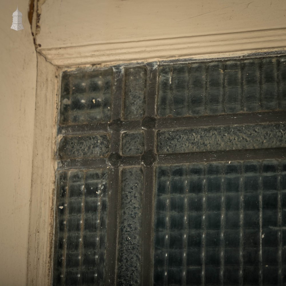 Half Glazed Door, 1930’s Style 4 Panel fitted with ‘Cross Reeded’ Style Textured Glazing