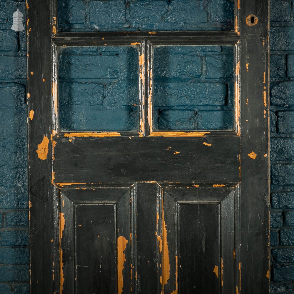 Half Glazed Door, Victorian Panelled Distressed Paint Finish