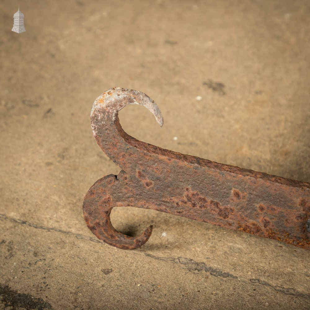 Rams Horn Wall Tie, Reclaimed Wrought Iron Wall Anchor / Wall Plate