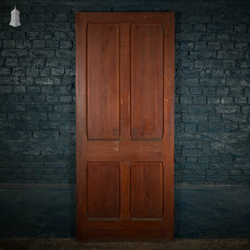 Pitch Pine Panelled Door, 4 Panel with Stop Chamfer