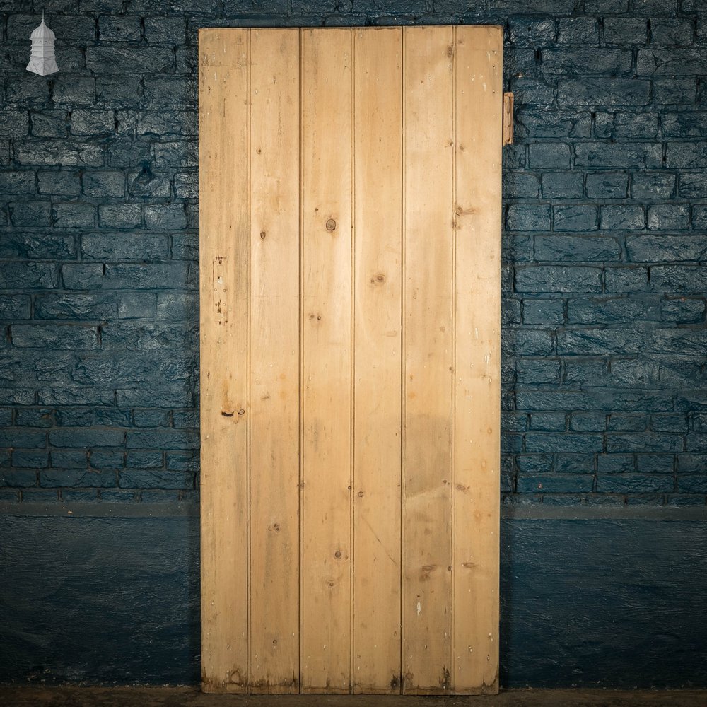 Pine Panelled Door, Moulded 2 Panel and Beadboard Plank