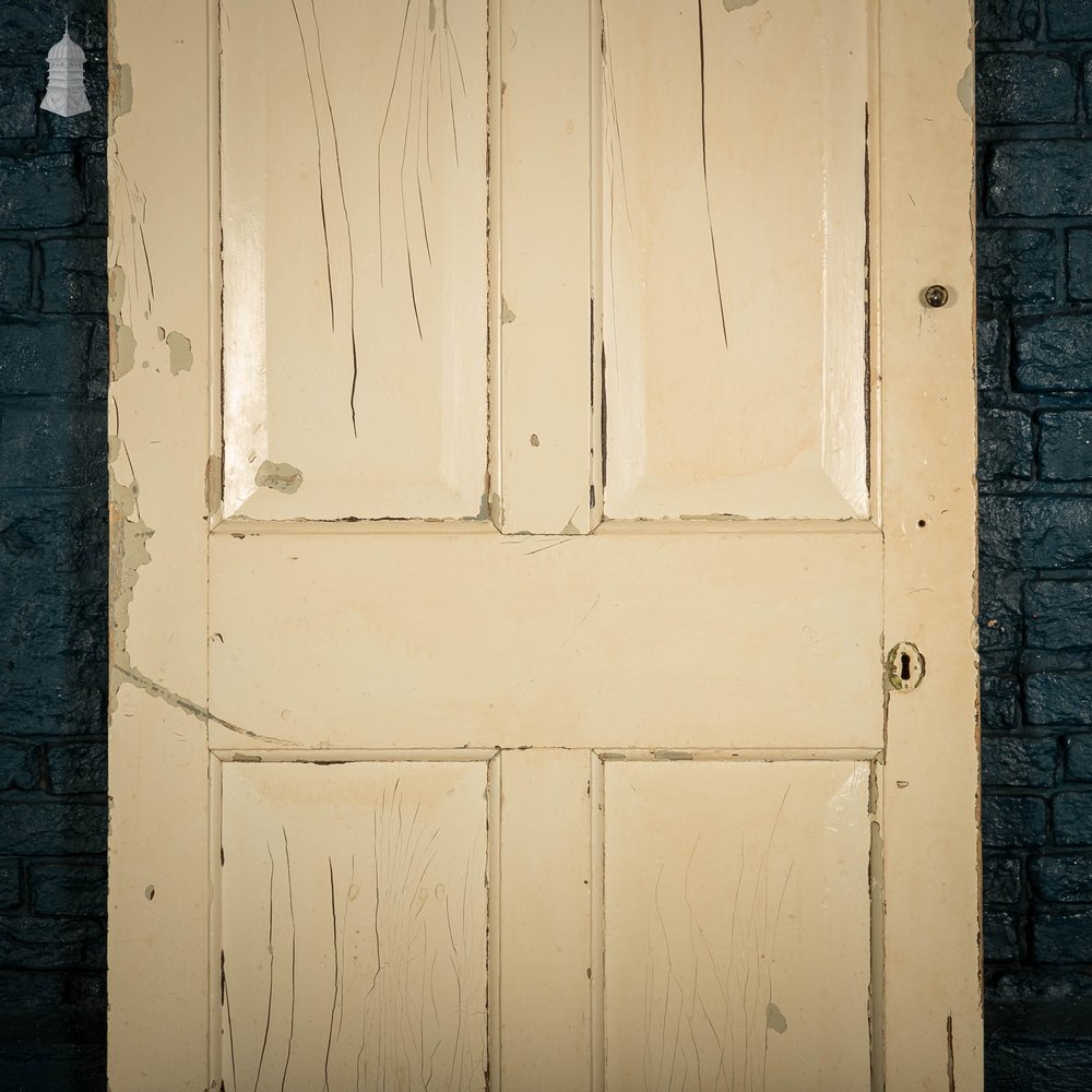 Pine Panelled Door, 4 Raised Panels, White Painted