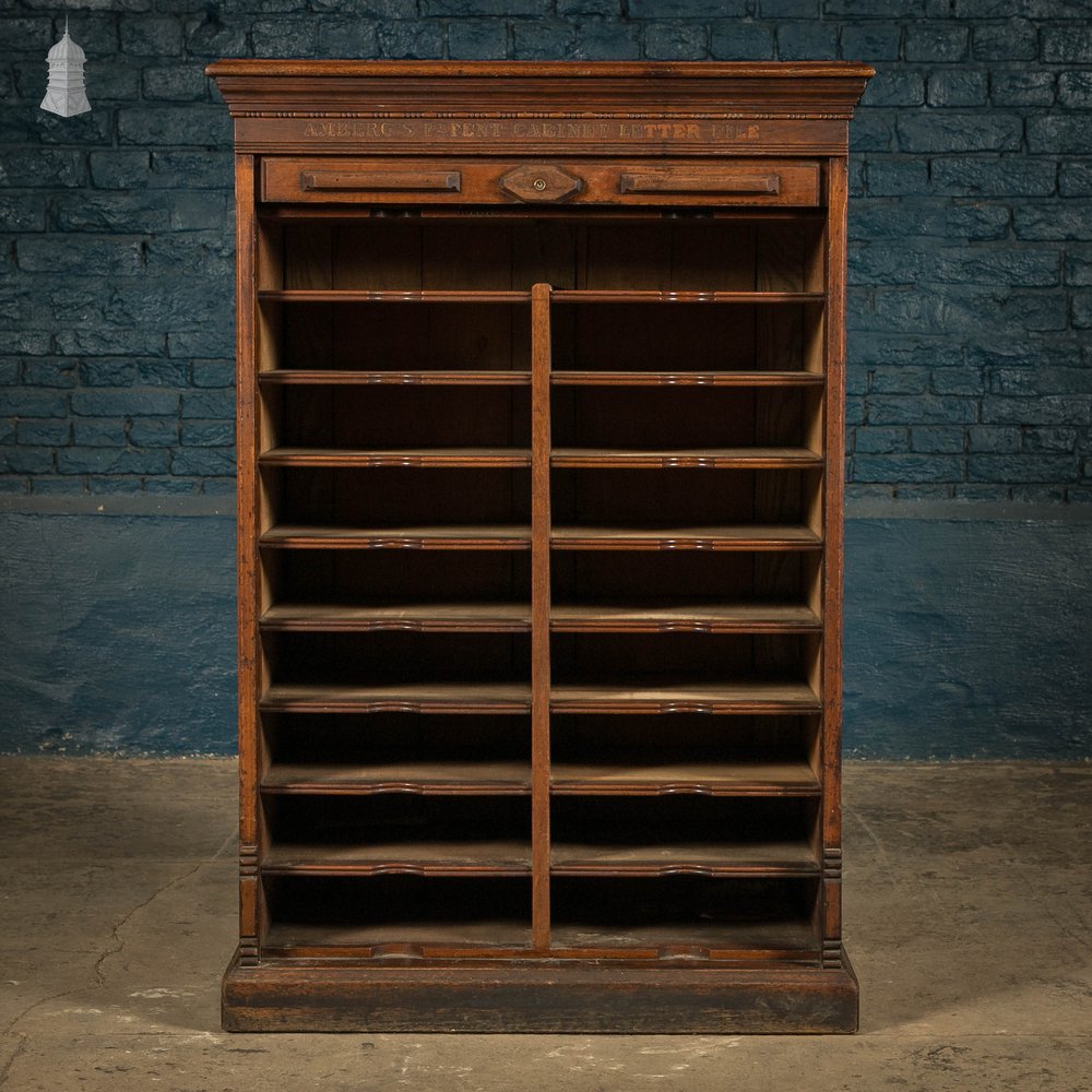 Ambergs Letter File Cabinet, 19th C Tambour Front Filing Cabinet