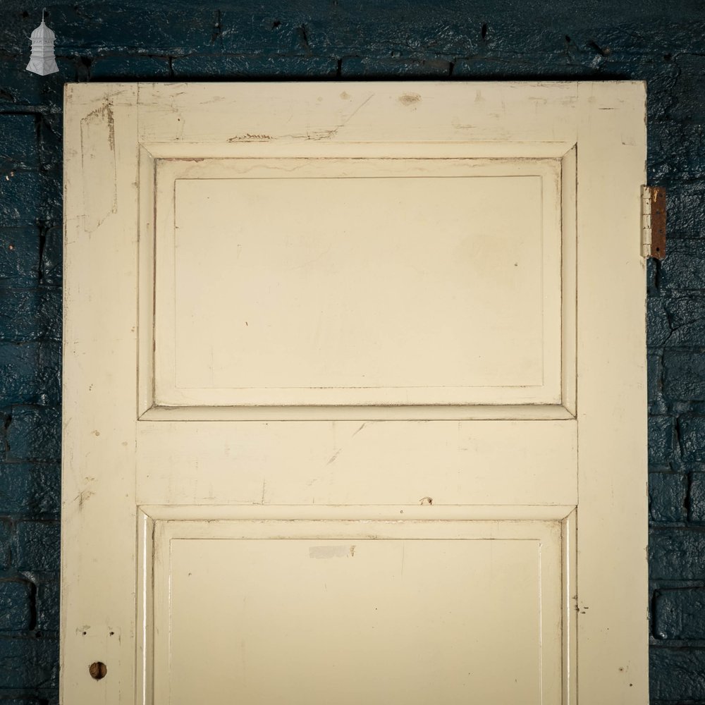 Pine Panelled Door, 3 Panel White Painted with Meeting Rail