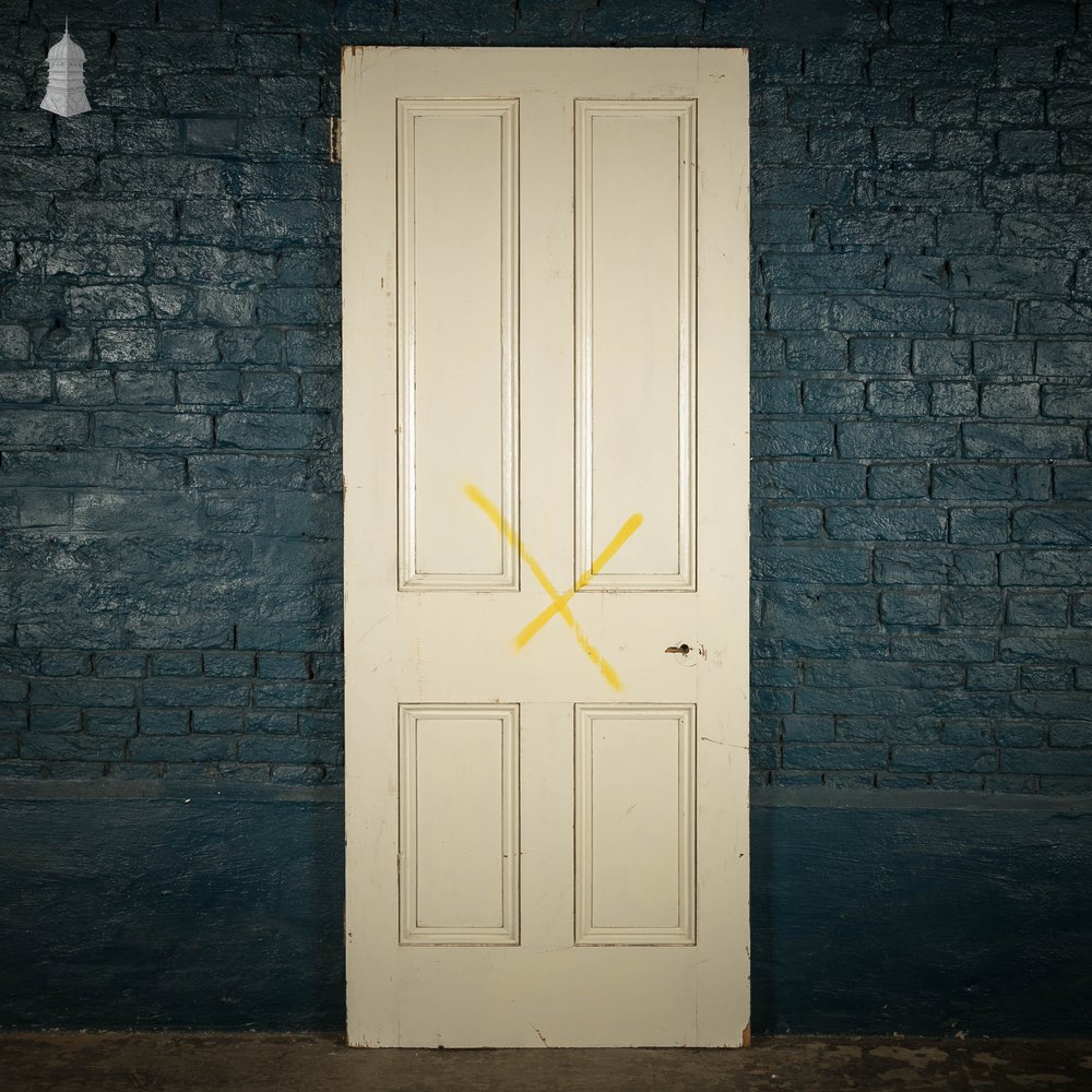 Pine Panelled Door, White Painted 4 Panel