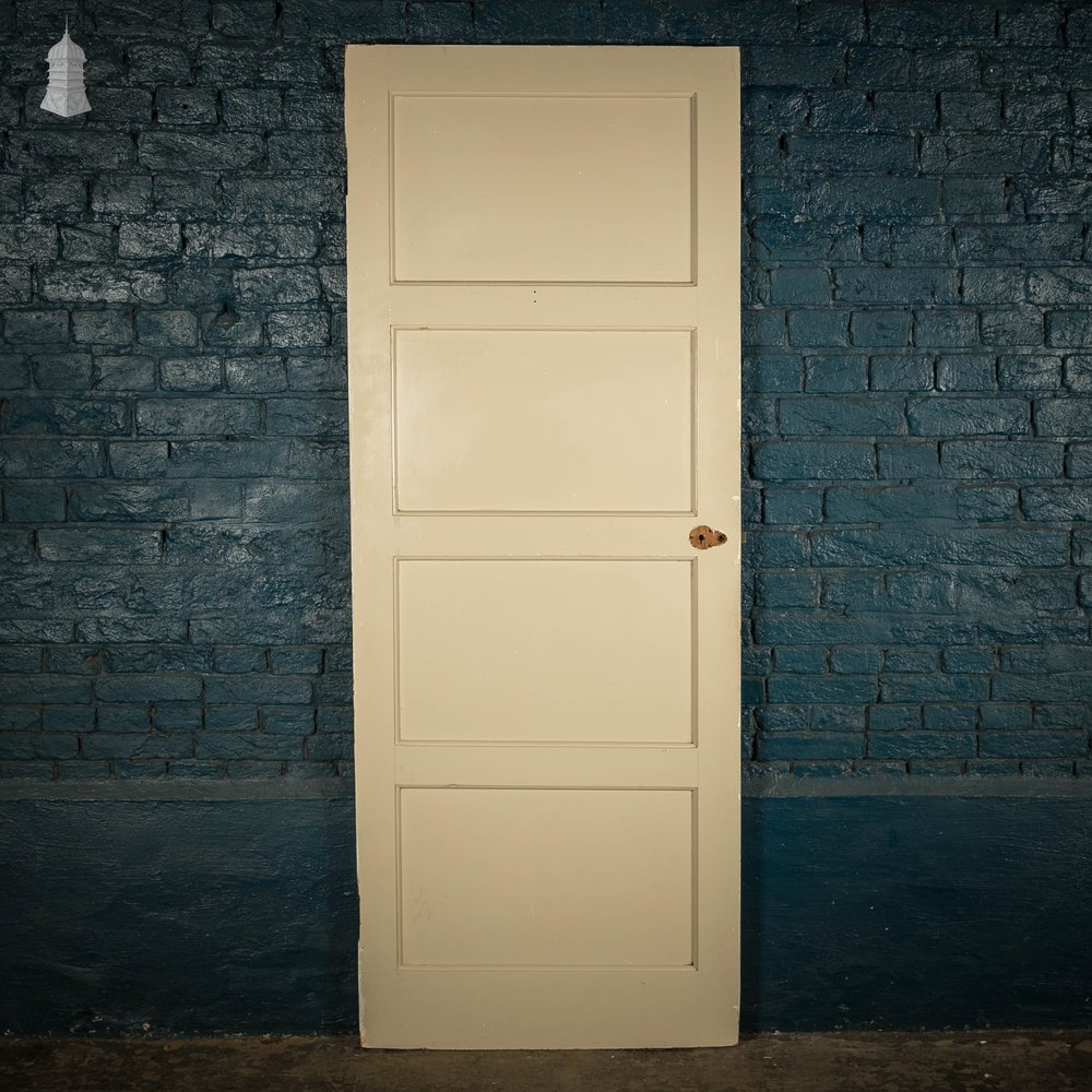 Pine Panelled Door, Painted 4 Panel Door