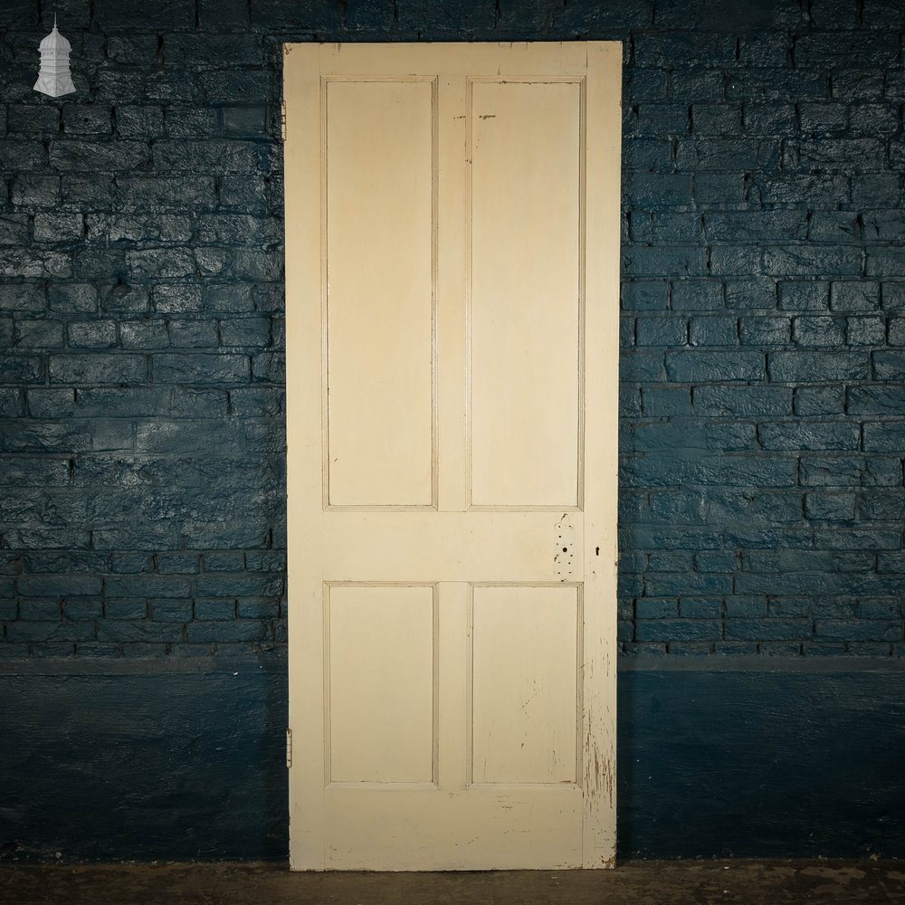 Pine Panelled Door, 4 Panel White Painted