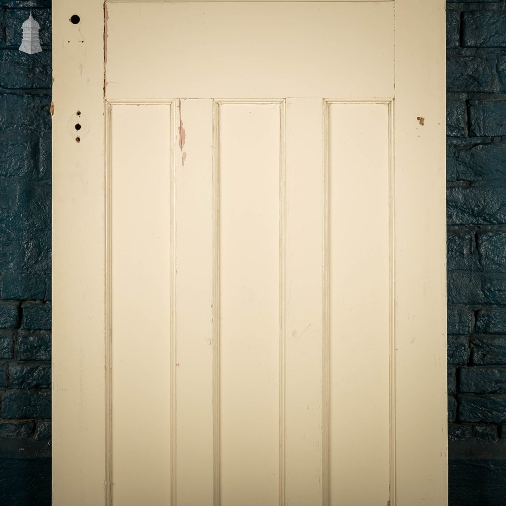 Pine Panelled Door, White Painted, 1 over 3 Panel 1930’s Style Door