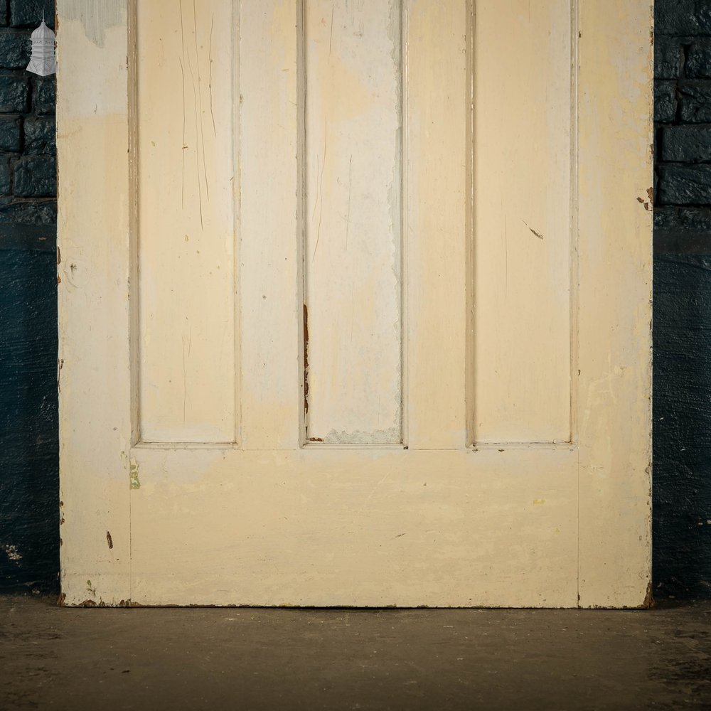 Pine Panelled Door, 1 over 3 Panel White Painted 1930’s Style Door