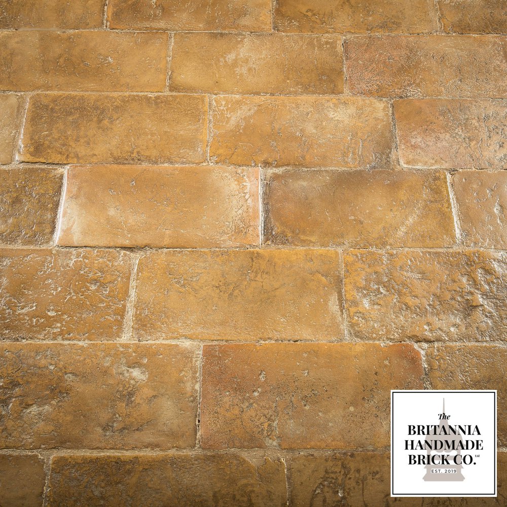 9 x 4.5" Buff Cut Face Floor Bricks, Handmade Period Style Cut Floorbricks