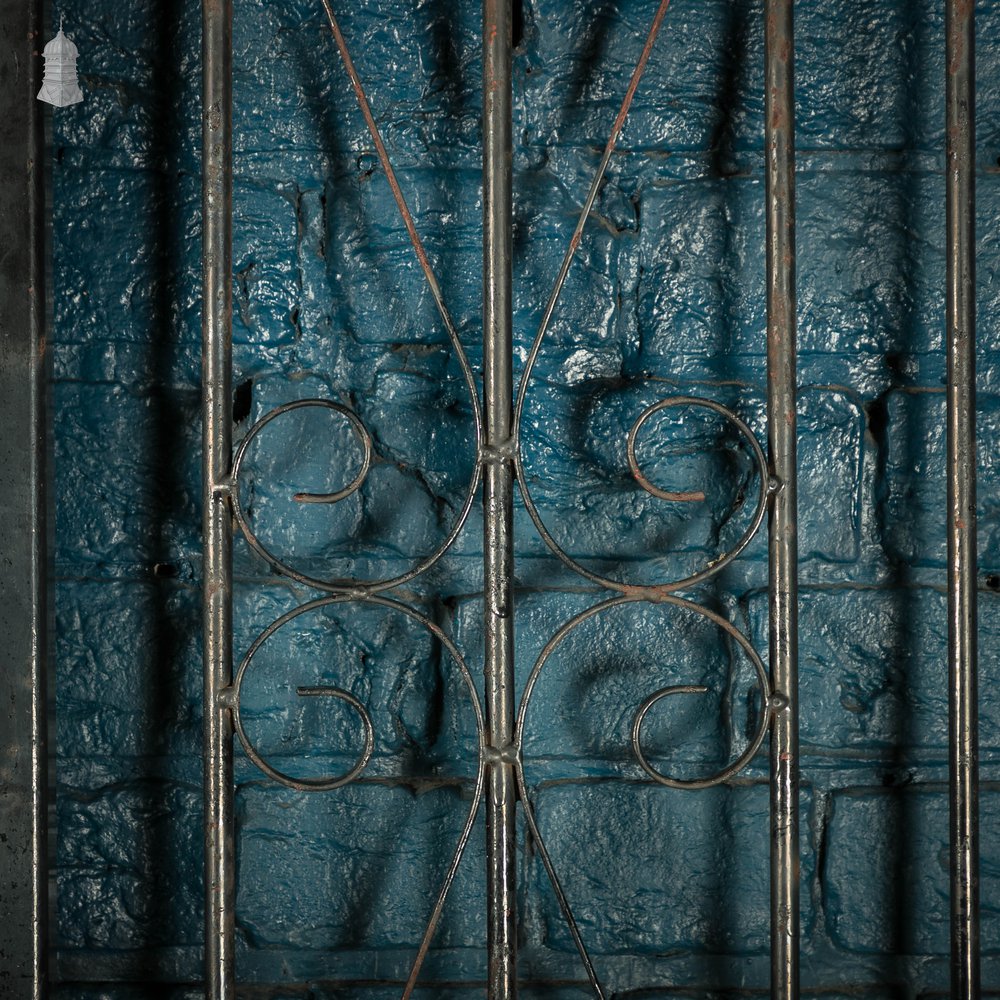 Pedestrian Gate and Panel, 20th C Wrought Iron Gate and Railing