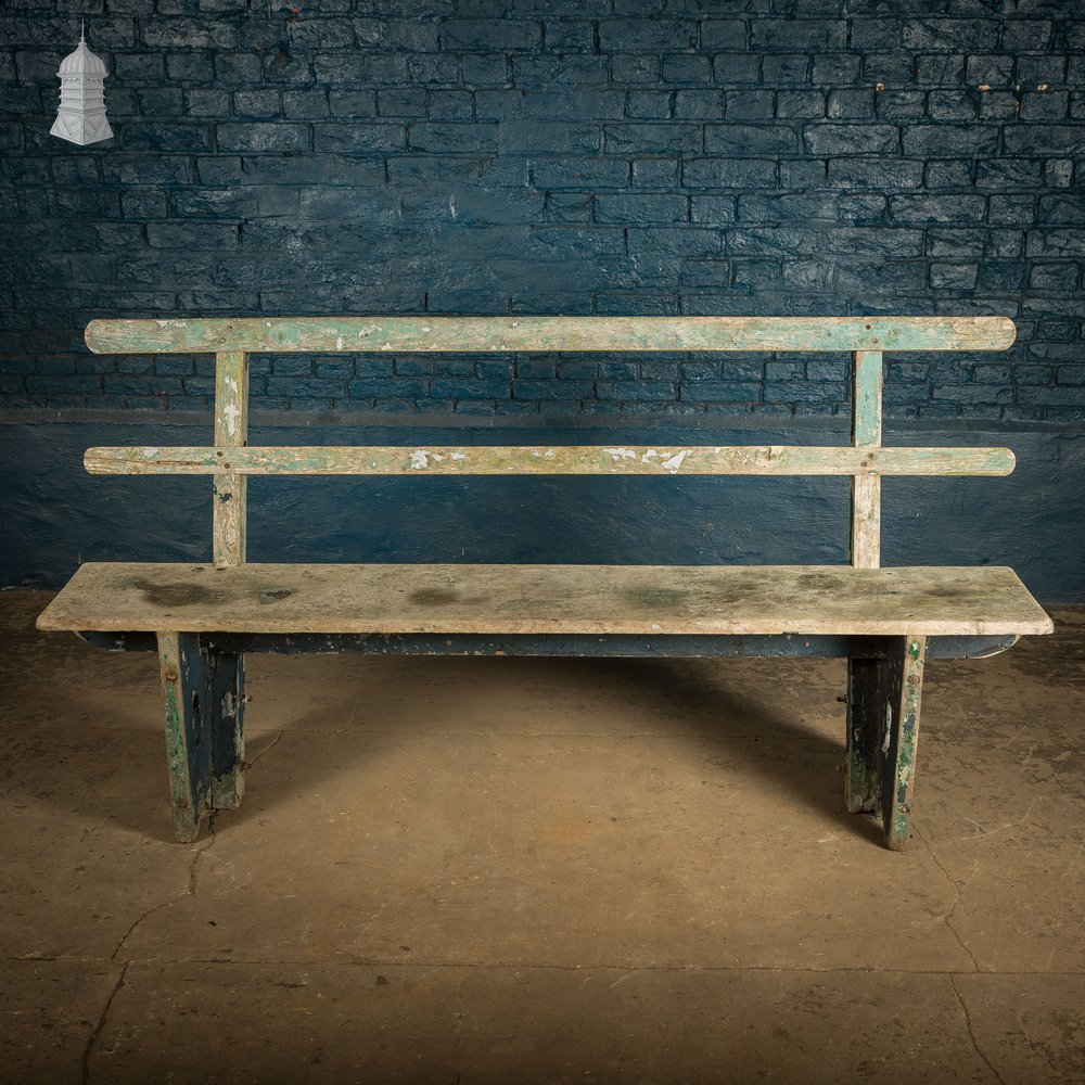 Teak Garden Bench, Early 20th C, Weathered