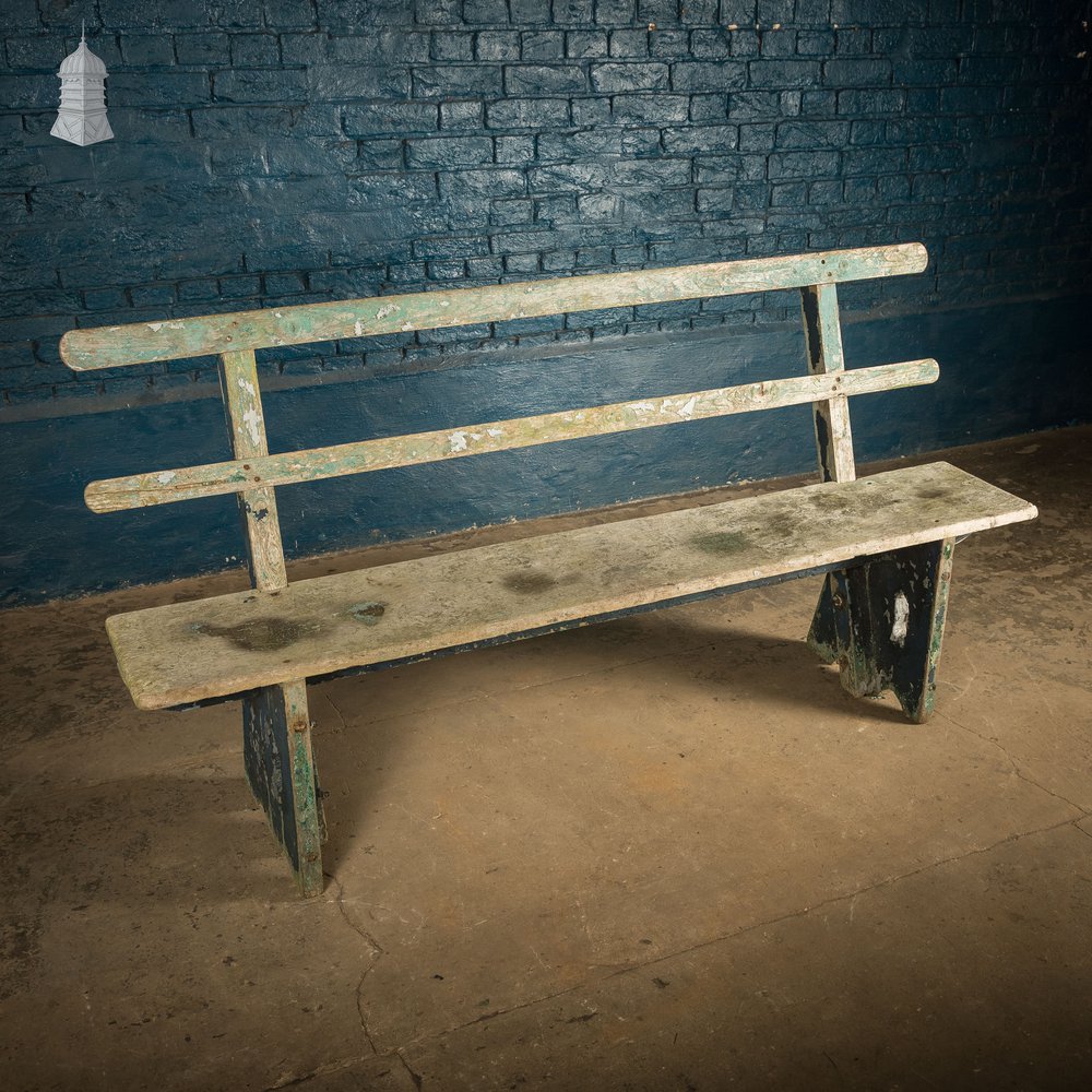 Teak Garden Bench, Early 20th C, Weathered