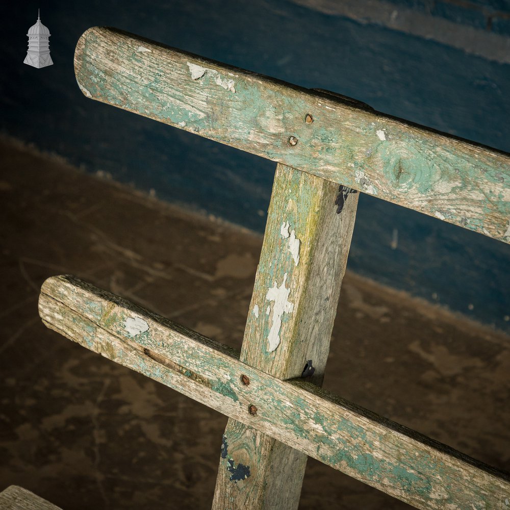 Teak Garden Bench, Early 20th C, Weathered