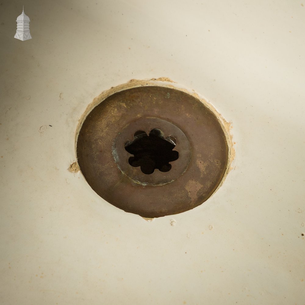 Shallow Trough Sink, Reclaimed  – White & Cane Glazed Stoneware