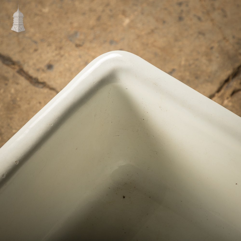 Shallow Trough Sink, Reclaimed  – White & Cane Glazed Stoneware