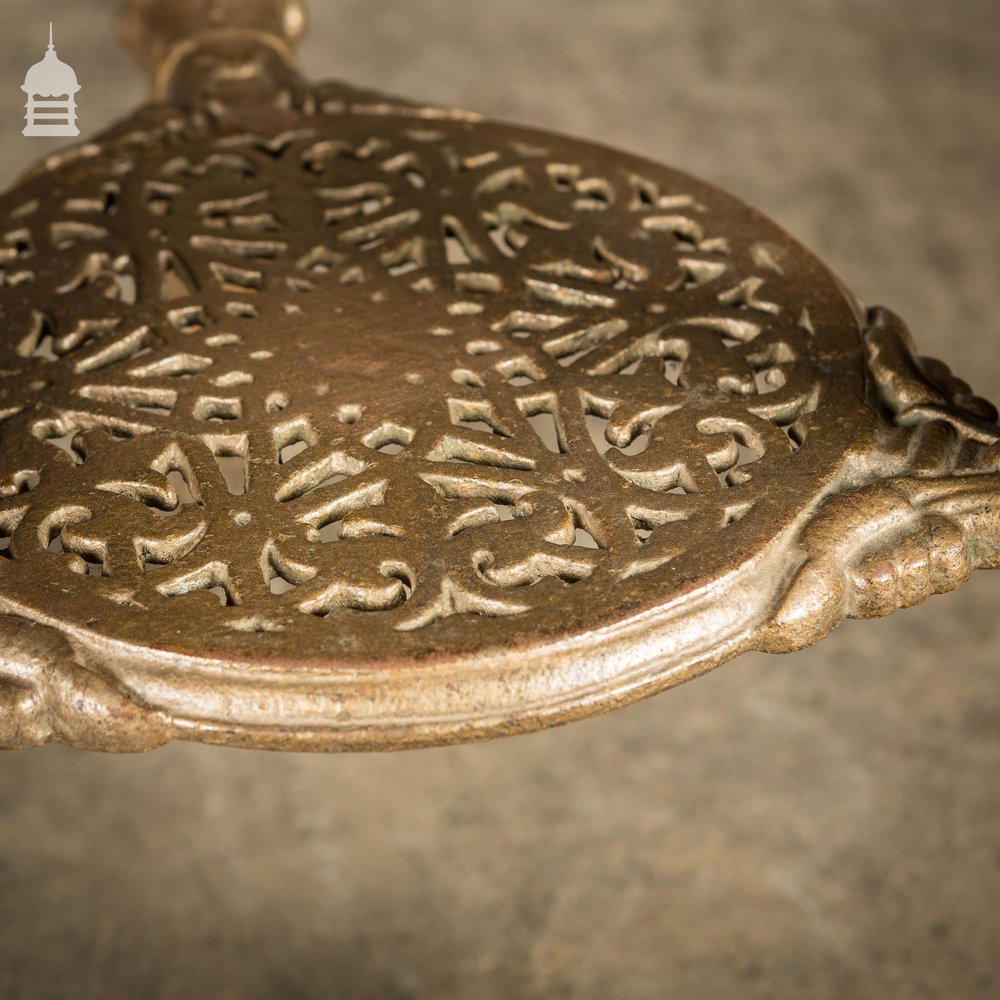 19th C Cast Iron Pub Table Base With Round Bleached Brushed Mahogany Top