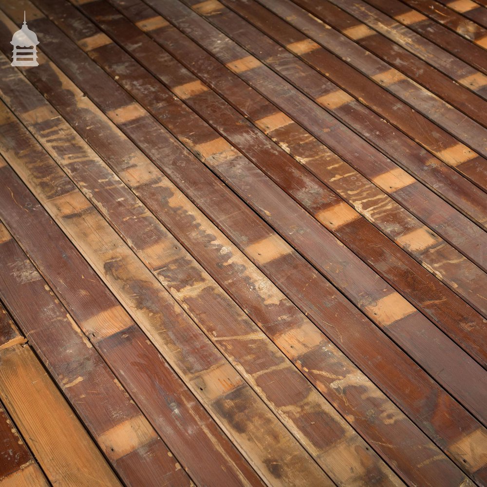 Batch of 33 Sqms of Thick V-Groove Pitch Pine Roof Board Wall Cladding