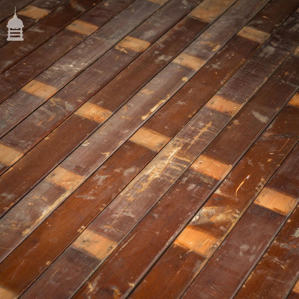 Batch of 33 Sqms of Thick V-Groove Pitch Pine Roof Board Wall Cladding