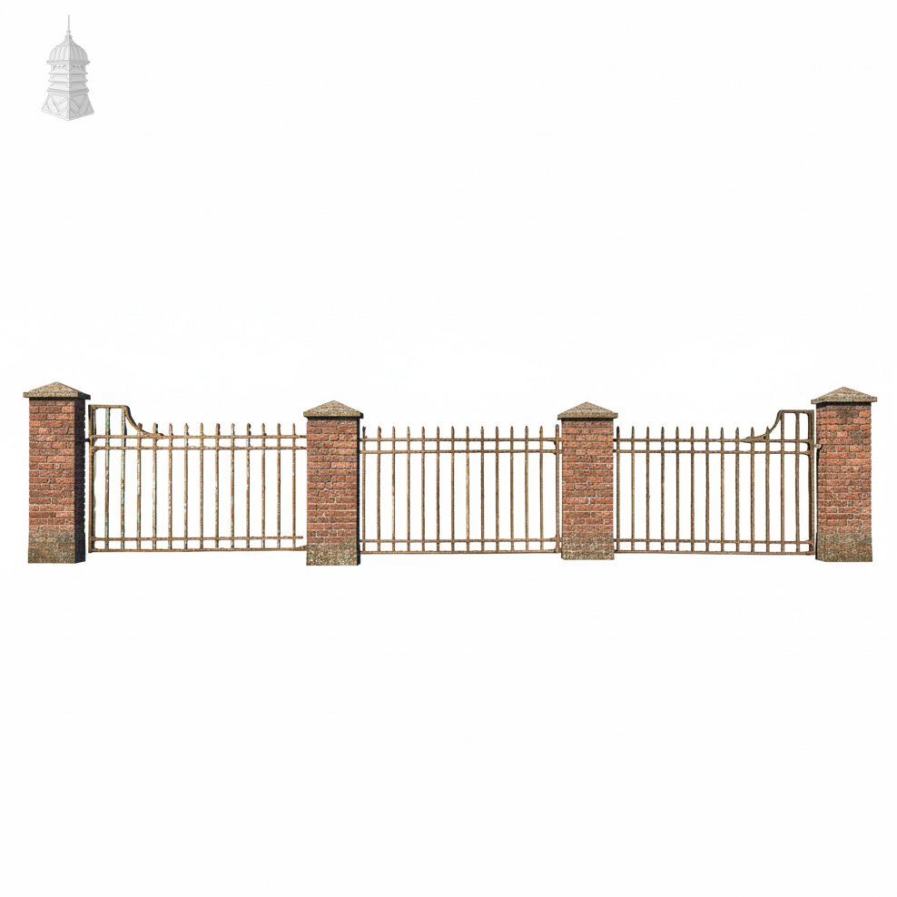 Wrought Iron Railings, Reclaimed Perimeter Railing - A Run of 5.7M