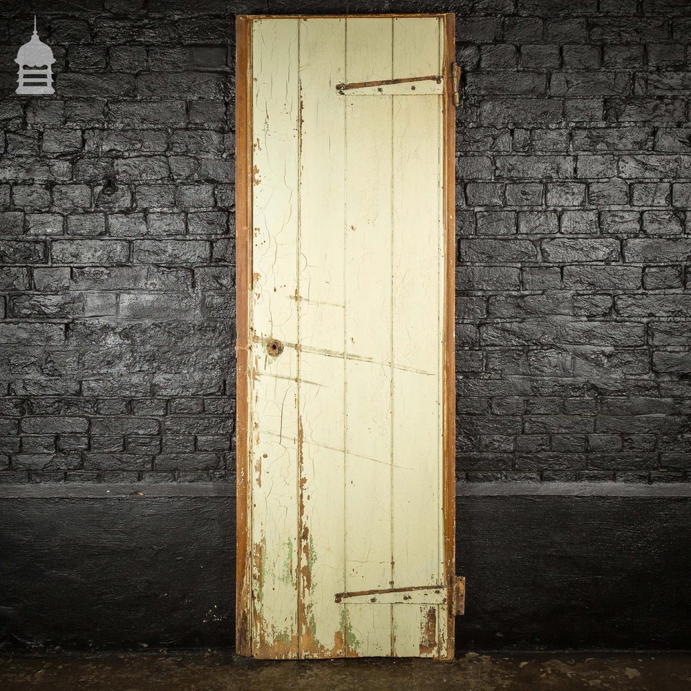 19th C Painted Pine Ledged and Braced Internal Cottage Door