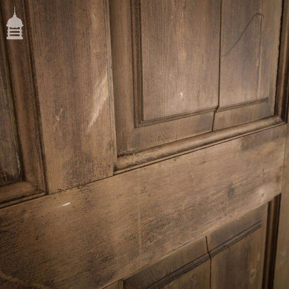 Huge 19th C 8 Panelled Pine Door with Original Hinges